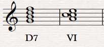 Разрешение доминантсептаккорда в шестую ступень